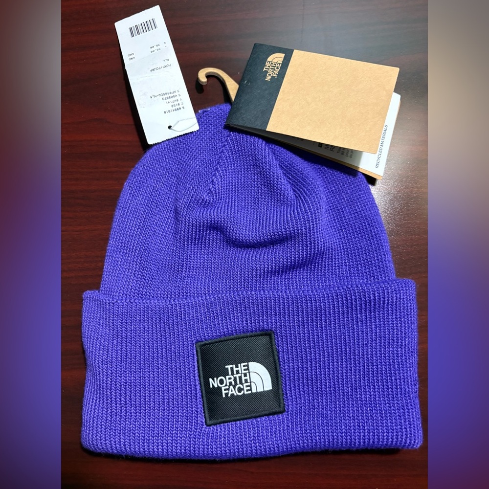 NWT North Face Big Box Beanie Hat - Peak Purple